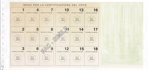 FAC-SIMILE della Tessera Elettorale Retro