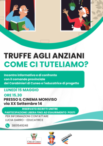 Truffe agli anziani: come ci tuteliamo? - Lunedì 15 maggio incontro al Cinema Monviso