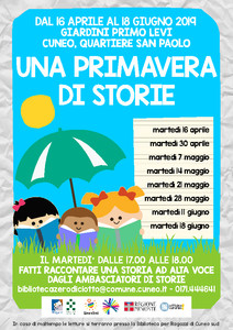 Locandina dell'iniziativa "Una primavera di storie"