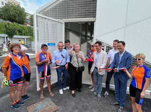 Il taglio del nastro inaugurale della Velostazione di Cuneo per mano della sindaca di Cuneo, Patrizia Manassero