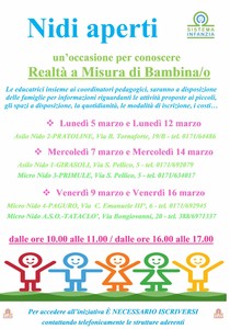 Locandina nidi aperti 2018