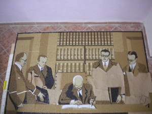 il lavoro di costruzione dei mosaici