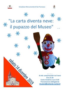 La carta diventa neve. Il pupazzo del museo