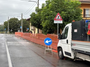 I lavori in corso in via Cherasco