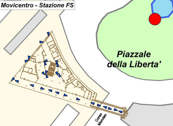 Immagine raffigurante la Cartina stradale Area Movicentro e Stazione FS