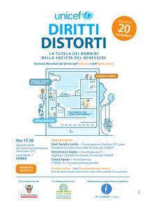 Locandina incontro“Diritti Distorti. La tutela dei bambini nella società del benessere”