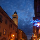 Via Roma e la Torre Civica, notturno
