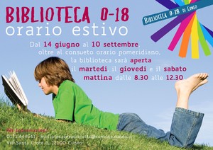Apertura estiva Biblioteca 0-18