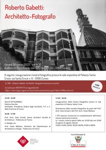 Mostra | Roberto Gabetti: Architetto-Fotografo