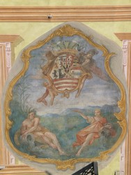 l'allegoria di Cuneo circondata dal torrente Gesso e dal fiume Stura