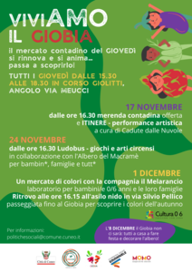 Locandina ViviAMO il GIOBIA | Il Mercato contadino del giovedì in corso Giolitti si rinnova e si anima