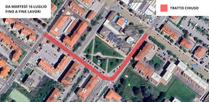 i tratti interessati dai lavori a Donatello
