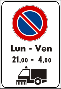 cartello divieto di sosta pulizia strade
