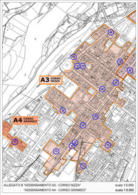 Allegato B “Addensamento A3 – Corso Nizza”; “Addensamento A4 – Corso Gramsci” 1: 5000