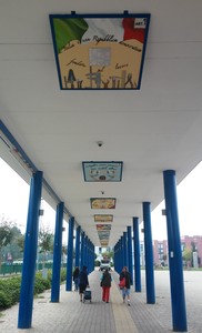 immagine dei nuovi mosaici in Piazza della Costituzione