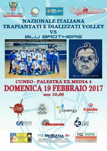 Manifesto La Nazionale Italiana trapiantati e dializzati Volley sfida una selezione di “Blu Brothers”