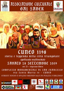 Locandina Cuneo 1198 storia e leggenda della città triangolare