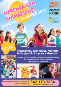 Merenda con animazione presso la terrazza del Chiosco Parri a Cuneo