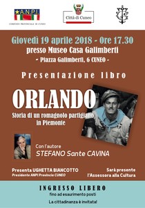 Locandina “Orlando, Storia di un romagnolo partigiano in Piemonte”