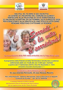 locandina “Palestra di vita Over 70” anno 2019/2020.