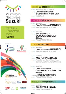 manifesto 2° Convegno Nazionale Suzuki - 29 ottobre / 1° novembre 2016