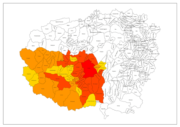 Mappa Sistema Bibliotecario Cuneese