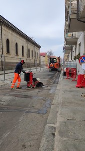 i lavori in corso su via Sobrero