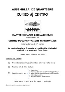 Il volantino dell'assemblea