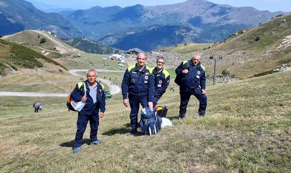 Volontari della Protezione Civile Comunale di Cuneo al concerto di Ferragosto 2022 a Limone Piemonte Capanna Niculin