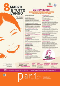 locandina "8 marzo è tutto l’anno" Appuntamenti  per il 25 novembre “Giornata internazionale contro la violenza sulle donne”