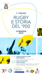 Locandina Rugby e Storia del ‘900. Un patrimonio comune di valori da coltivare”
