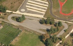 Vista aerea della pista di pattinaggio