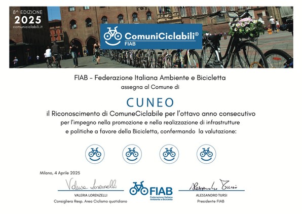 Attestato Comune Ciclabile 2025