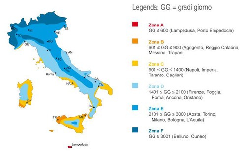 Zone climatiche (D.P.R. 26 agosto 1993, n. 412)