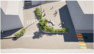 render progettuale del futuro centro frazionale