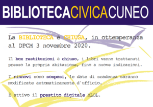 Chiusura biblioteche DCPM 3 novembre