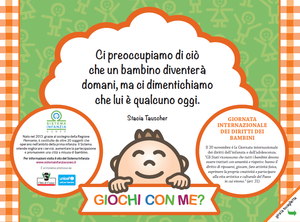 Immagine delle tovagliette realizzate in occasione della Giornata Mondiale dei Diritti dell’Infanzia e dell’Adolescenza