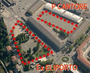 Vista aerea dei parcheggi, suddivisi per interventi