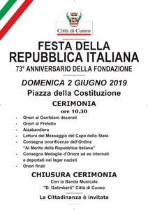 Festa della Repubblica Italiana - 73° Anniversario della Fondazione