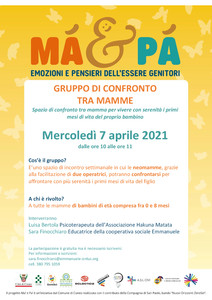 locandina Progetto "Ma'&Pa'": GRUPPO DI CONFRONTO TRA MAMME