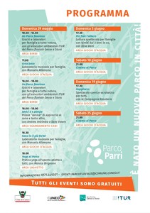 Il programma degli eventi al Parco Parri