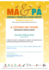 locandina PROGETTO "MA&PA'": webinar gratuiti IL CESTINO DEI TESORI - impariamo a crearlo insieme