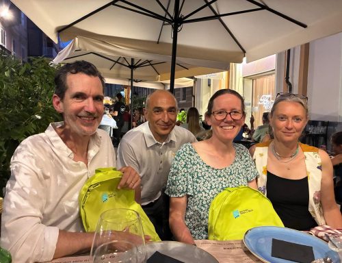 In foto da sx Prof. Michael Hood, Amherst College Ing. Massimiliano Galli, Direttore PFGS Prof.ssa Emily Bruns, University of Maryland Dr.ssa Valentina Carasso